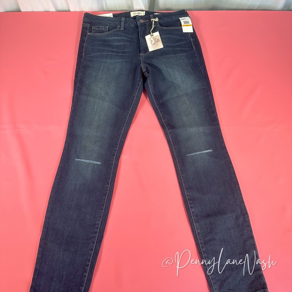 NWT Jessica Simpson Curvy High Rise Skinny Jeans Ripped Knee - Picture 2 of 12